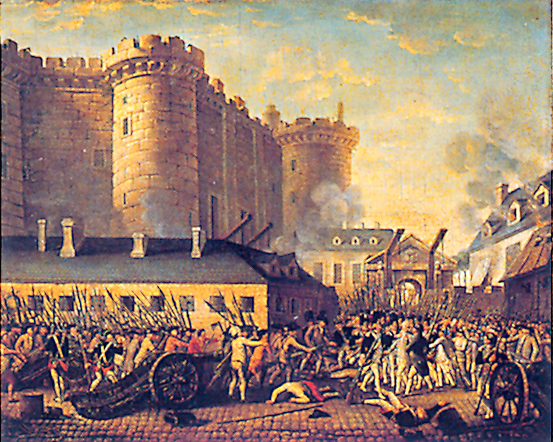 Stormningen av Bastiljen. Samtida målning.