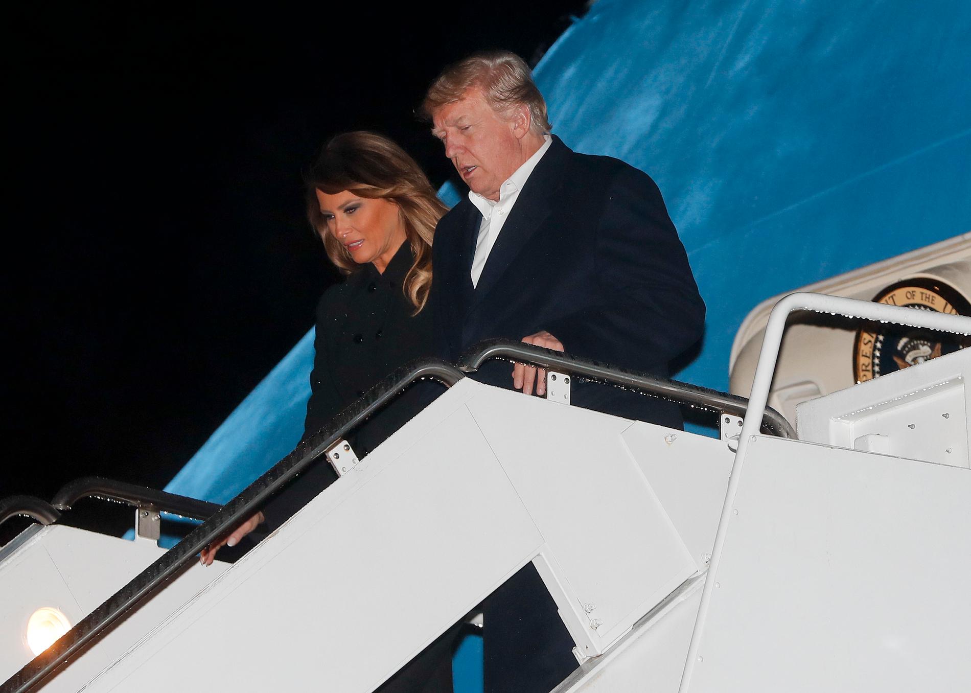 USA:s första dam Melania Trump tillsammans med maken och presidenten Donald Trump.