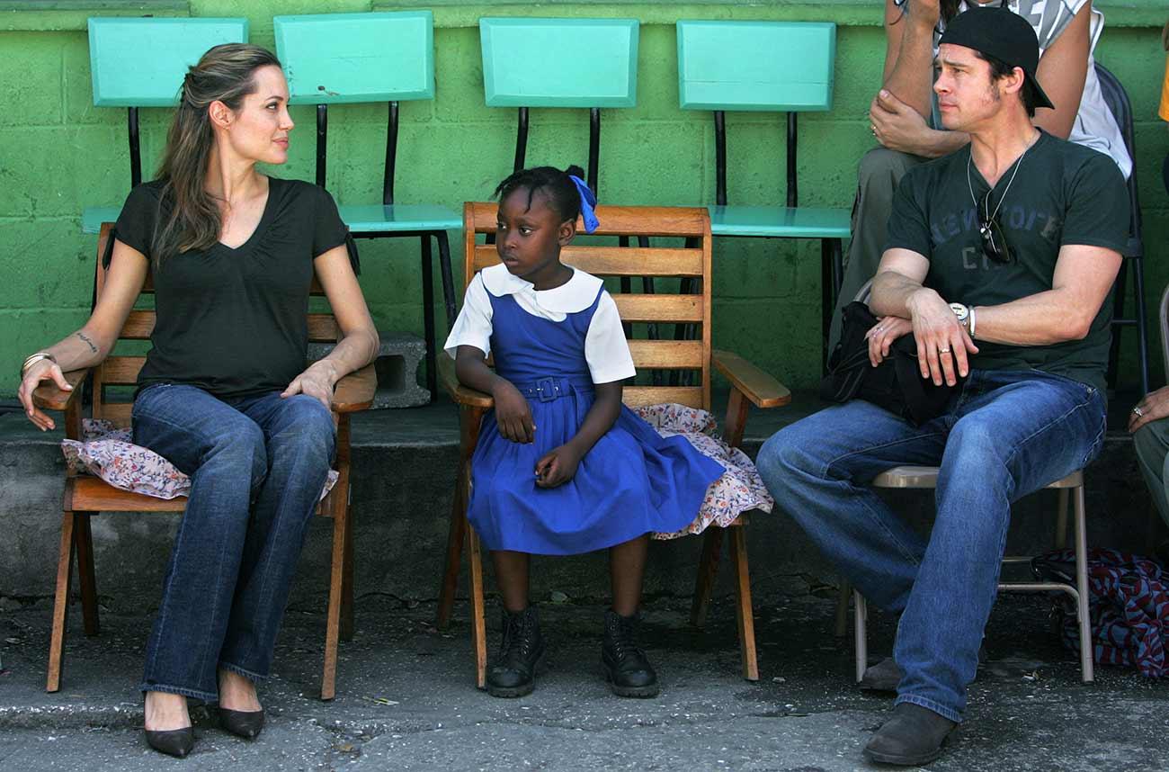 Angelina och Brad på Haiti efter katastrofen 2006.