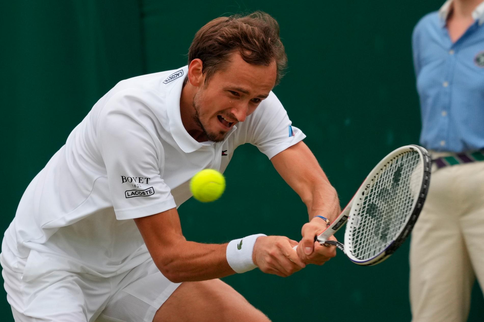 Ryske världstvåan Daniil Medvedev är en av spelarna som inte är välkommen till årets upplaga av Wimbledon. Arkivbild.