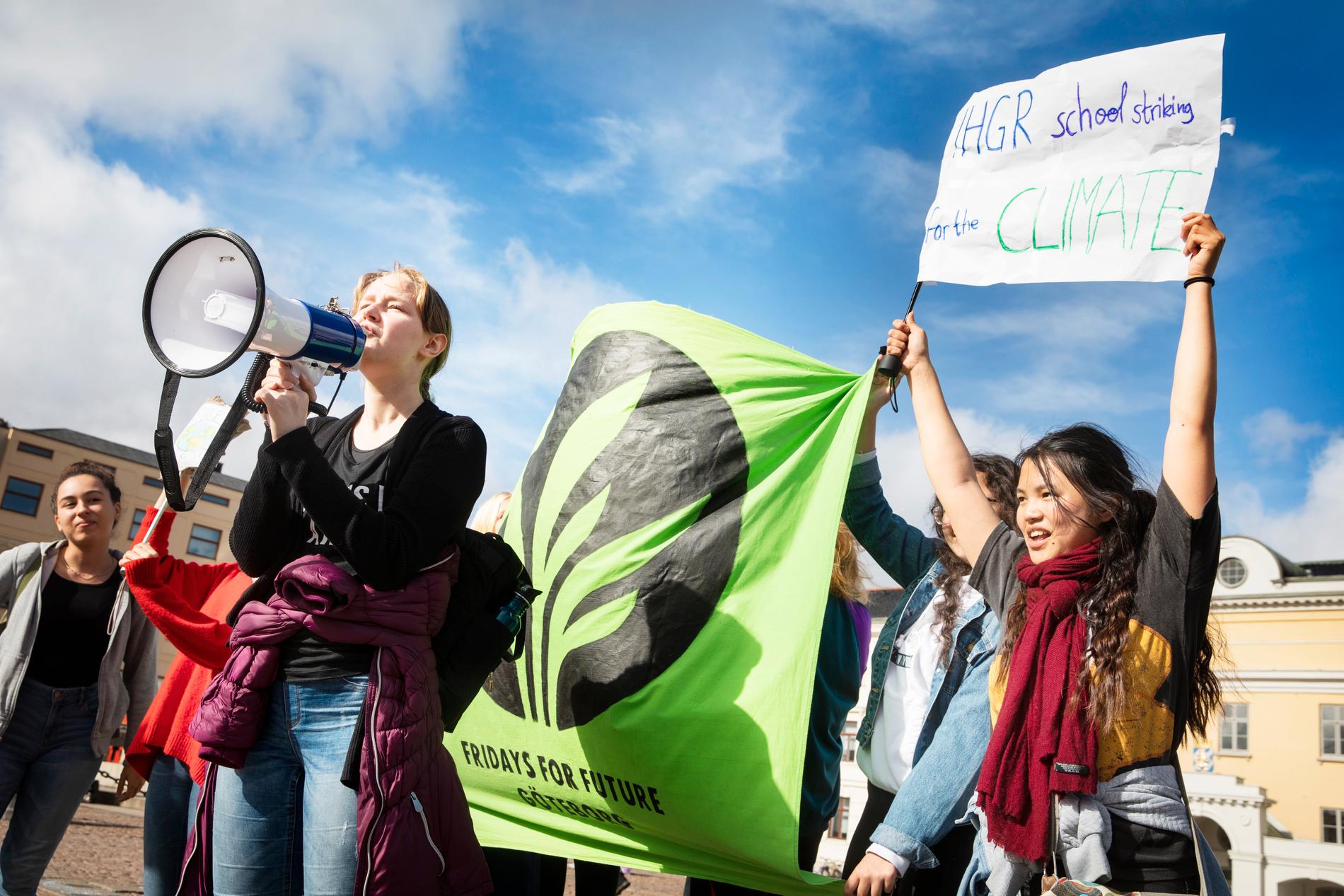 Klimatdemonstrationer sker på flera platser i Sverige på fredagen. Arkivbild.