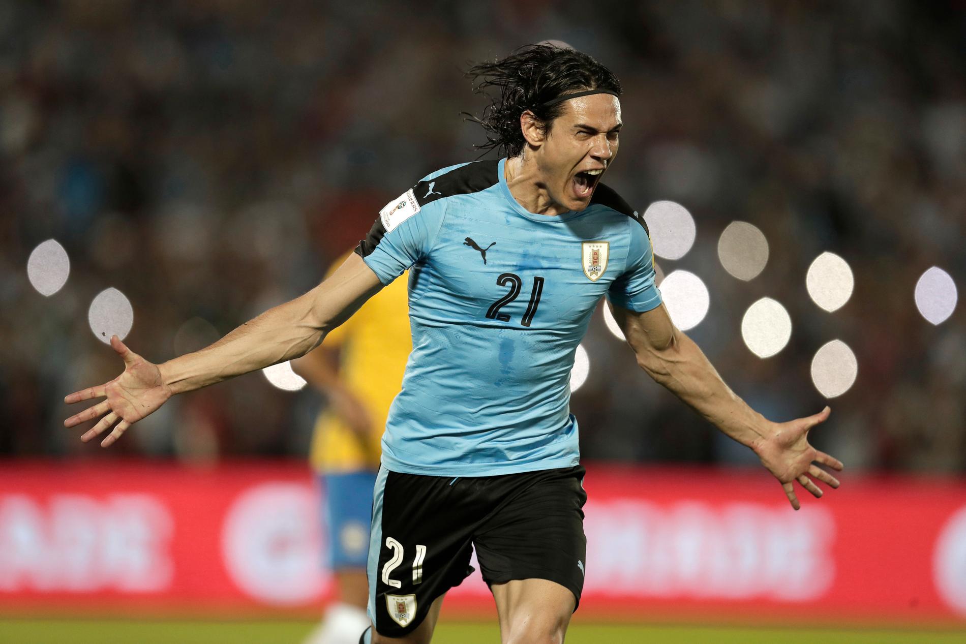 Edinson Cavani gjorde Uruguays enda mål.