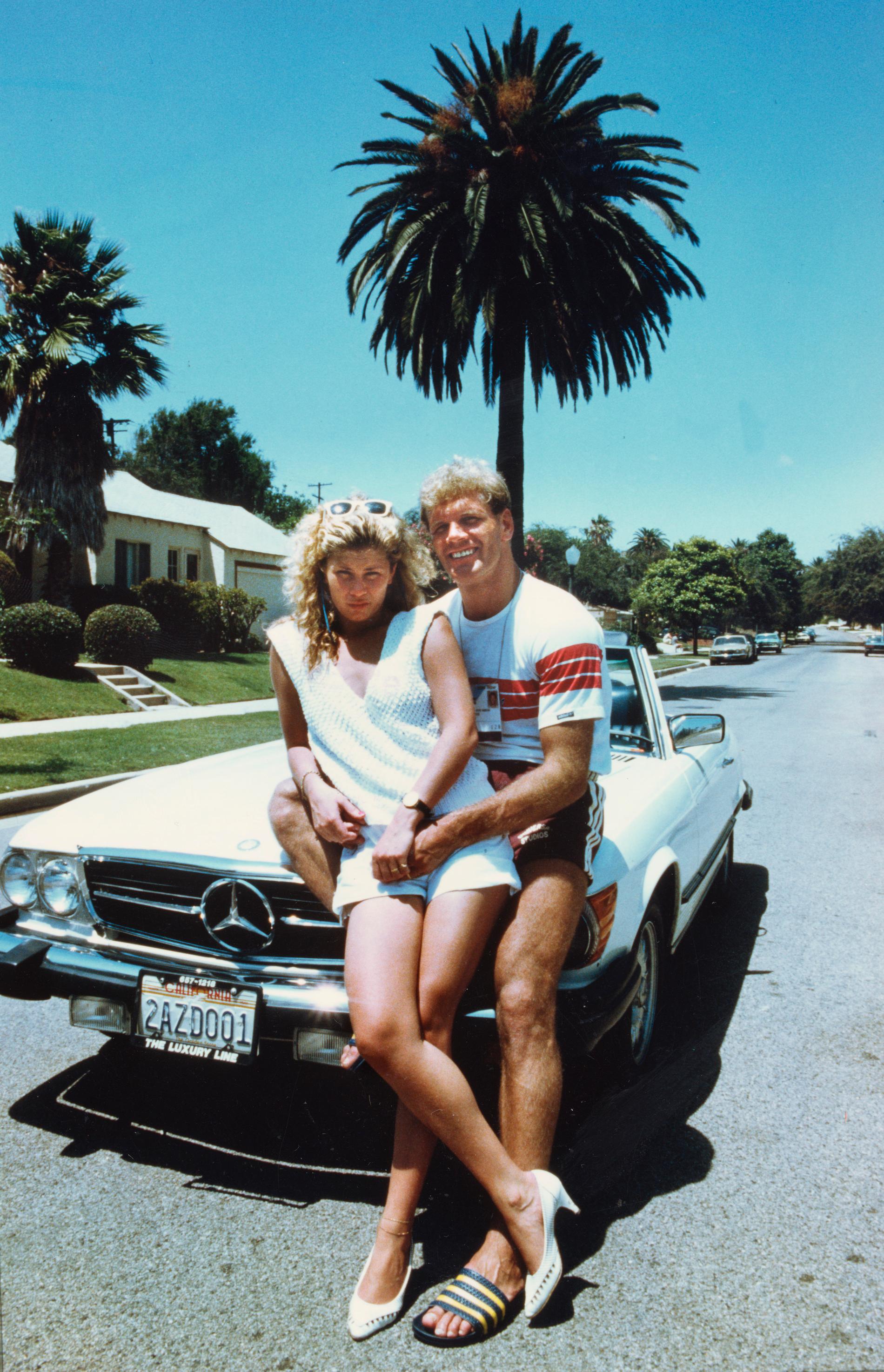 Frank Andersson med sin dåvarande flickvän Tina Tomasiec i Los Angeles sommaren 1984.