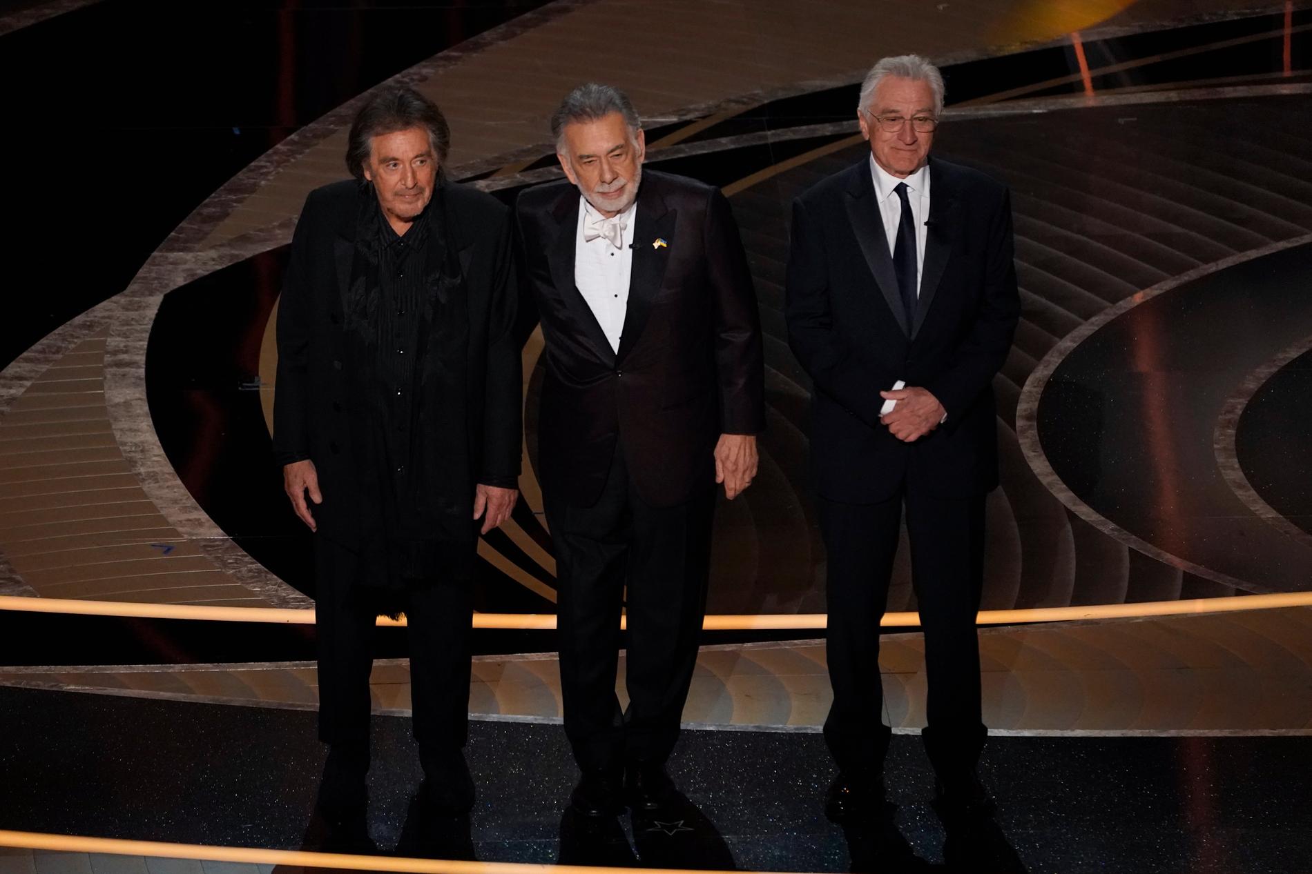 Al Pacino, Francis Ford Coppola och Robert De Niro från ”Gudfadern”. 