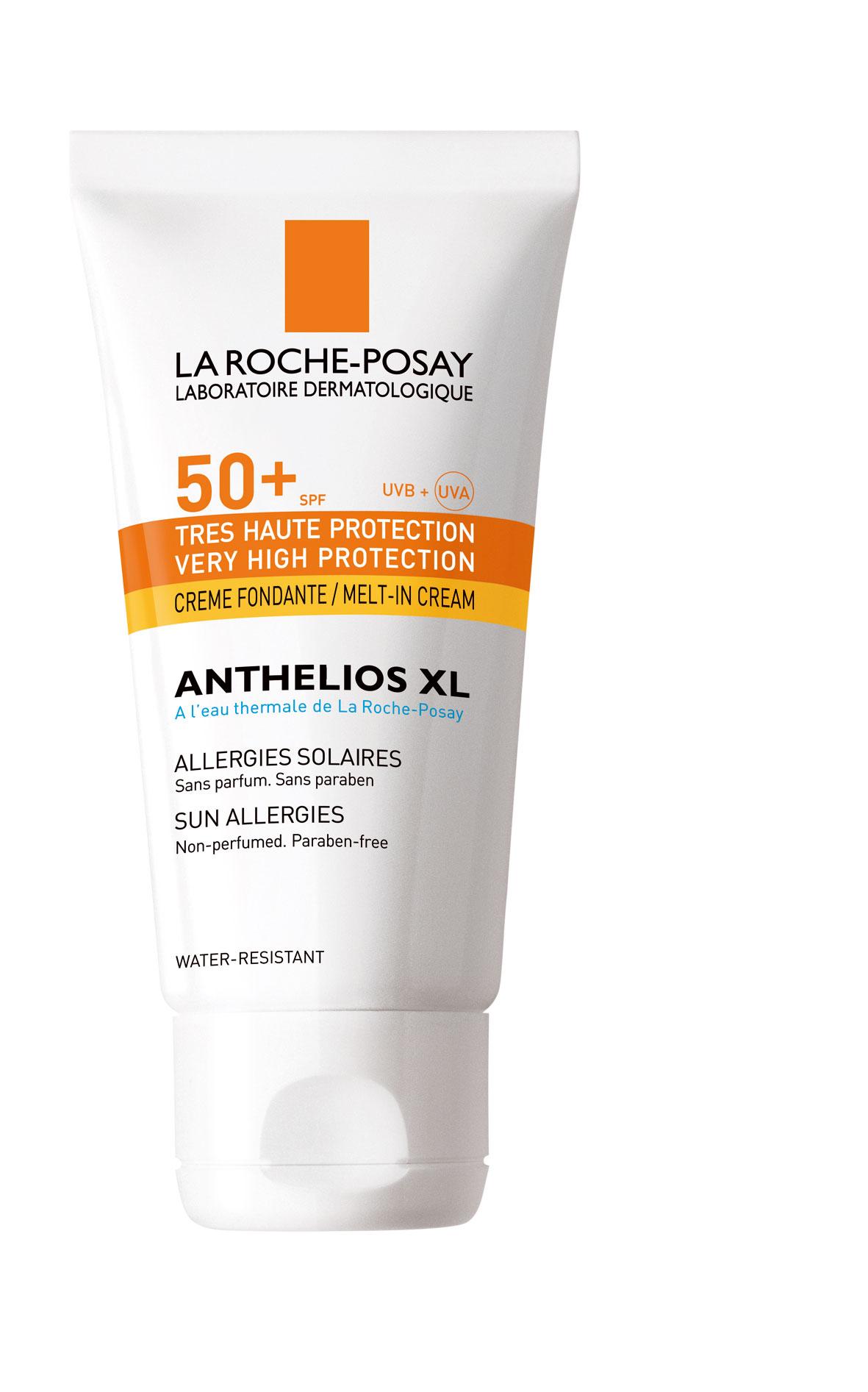 ”Anthelios XL ultra light SPF 50” från La Roche-Posay är en parfym- och parabenfri kräm särskilt anpassad för känslig hy. Den är lättare i konsistensen än vanliga solkrämer och sjunker smidigt in i huden. Pris, 185 kronor