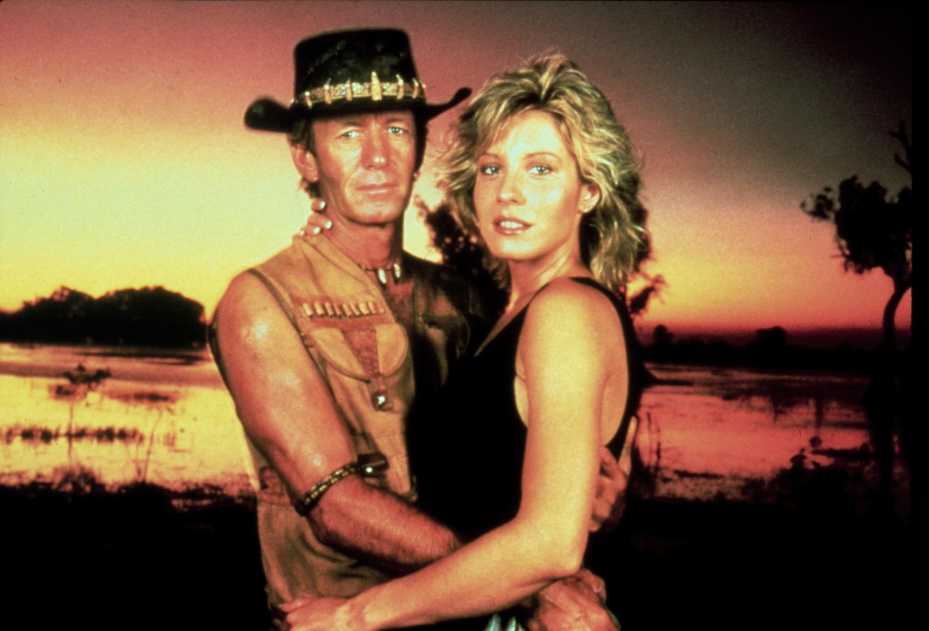 Paul Hogan och Linda Kozlowski i ”Crocodile Dundee”