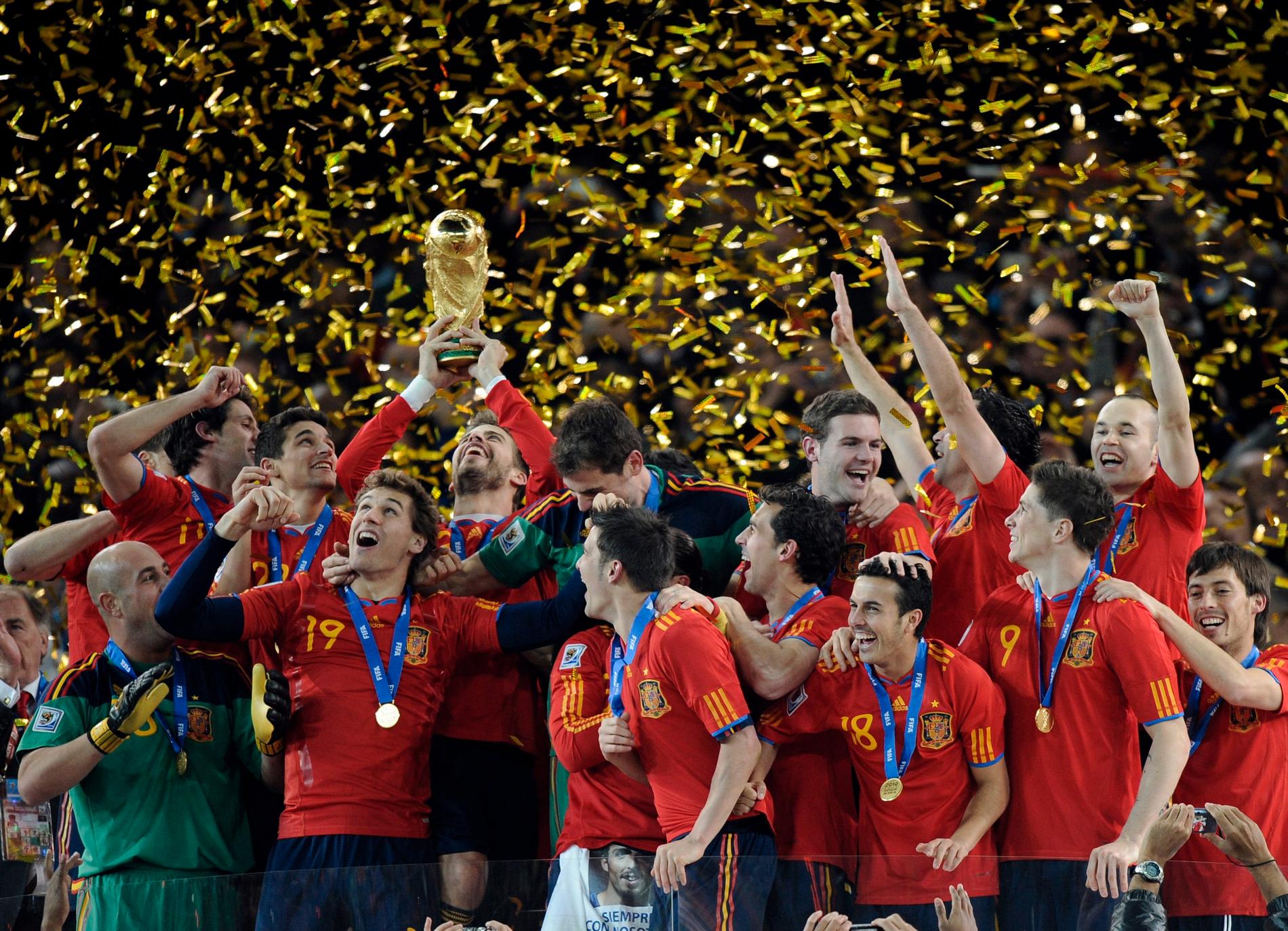 Piqué och Spanien vann VM-guld i Sydafrika 2010.