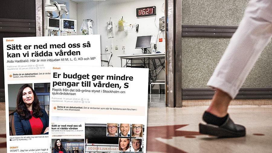 Vi tar patienternas och vårdpersonalens larmrapporter på största allvar. Vi tycker att även Moderaterna och Irene Svenonius ska göra det. Låt oss sitta ner och diskutera lösningar på krisen inom sjukvården i Stockholm, skriver Socialdemokraterna i Stockholm.