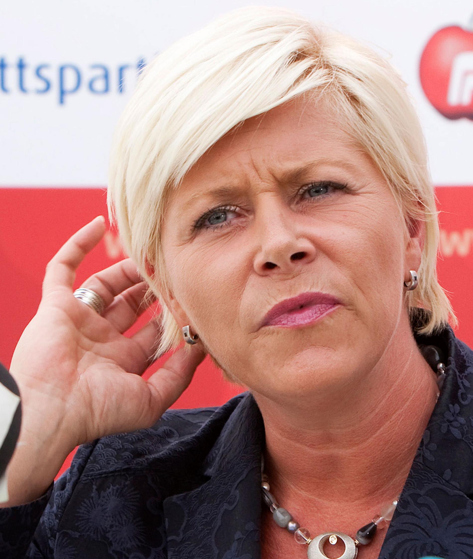 Fremskrittspartiets partiledare Siv Jensen.