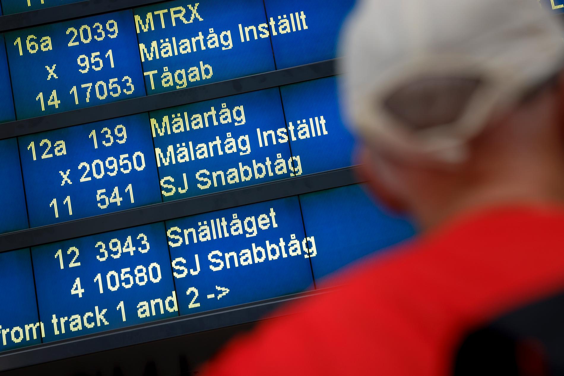 Tågtrafiken för Mälartåg mellan Norrköping och Stockholm stoppas på måndagen. Arkivbild.