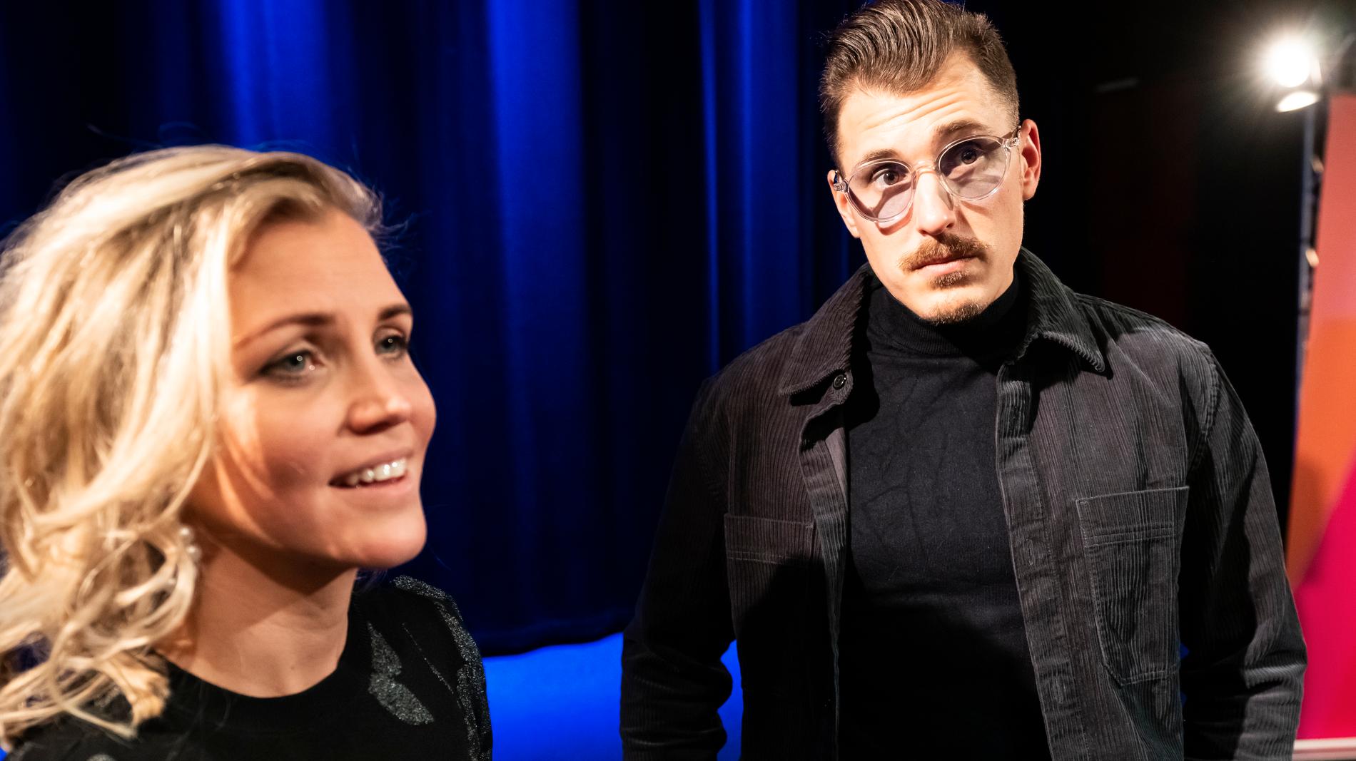 Joanna Stillman och Henric Stillman under en pressträff för SVT:s ”Mästarnas mästare” 2022. 