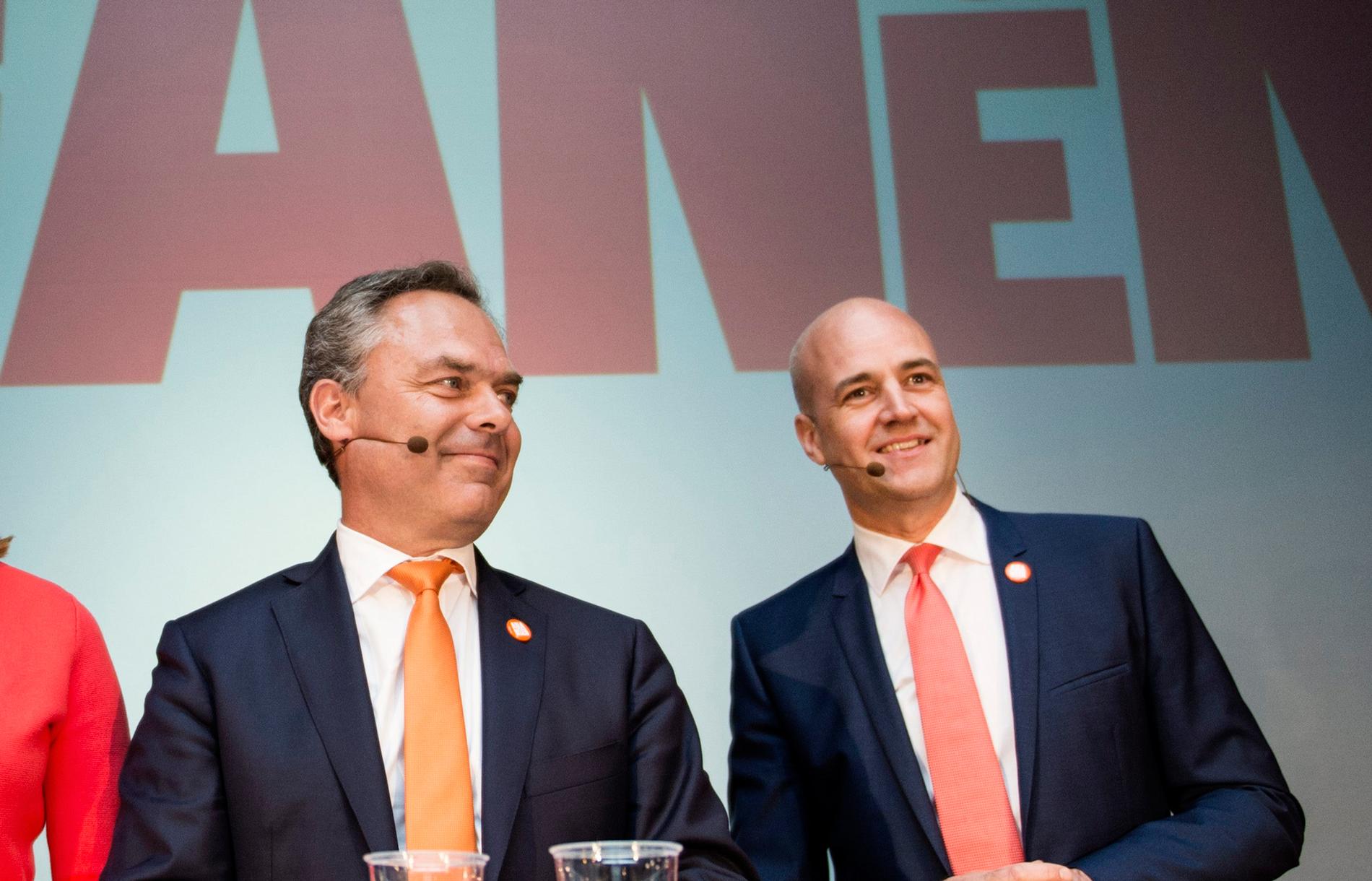 Jan Björklund (FP) och Fredrik Reinfeldt (M). Foto: Pontus Lundahl/TT