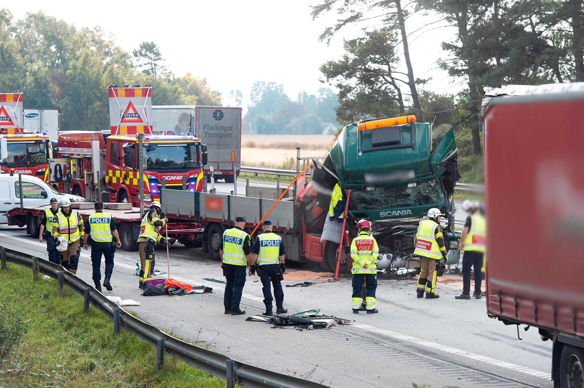 Olycka inträffade på E6 utanför Landskrona. 