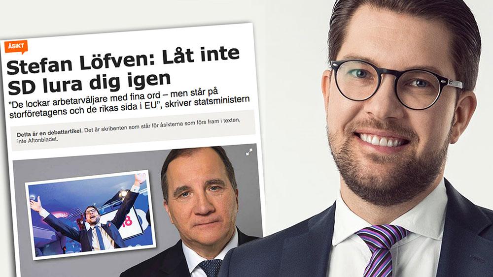 Det är direkt oärligt av Stefan Löfven att sedan påstå att det är vårt parti som lurar väljarna, skriver Jimmie Åkesson.