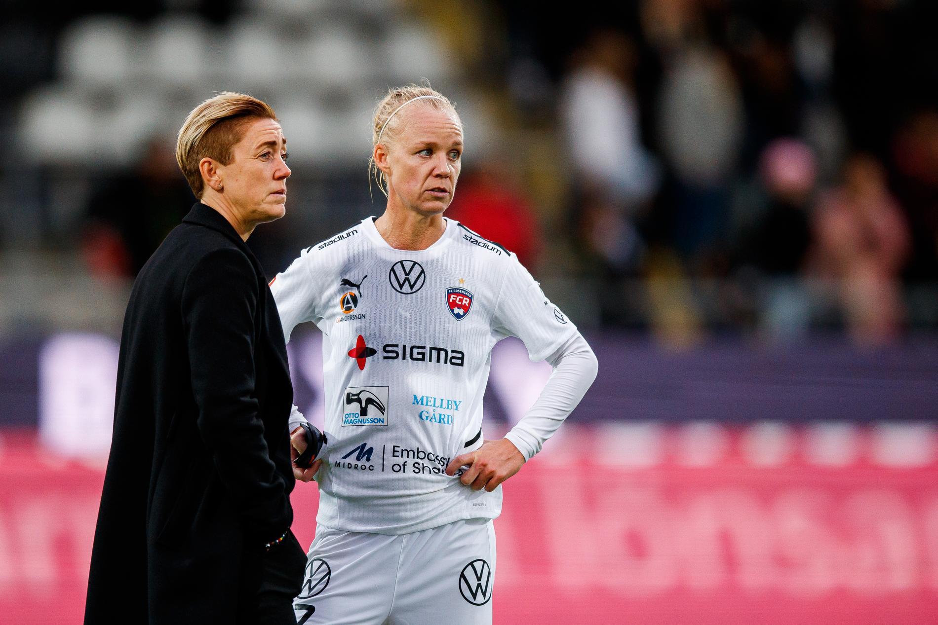 Rosengårds sportchef Therese Sjögran och Caroline Seger.