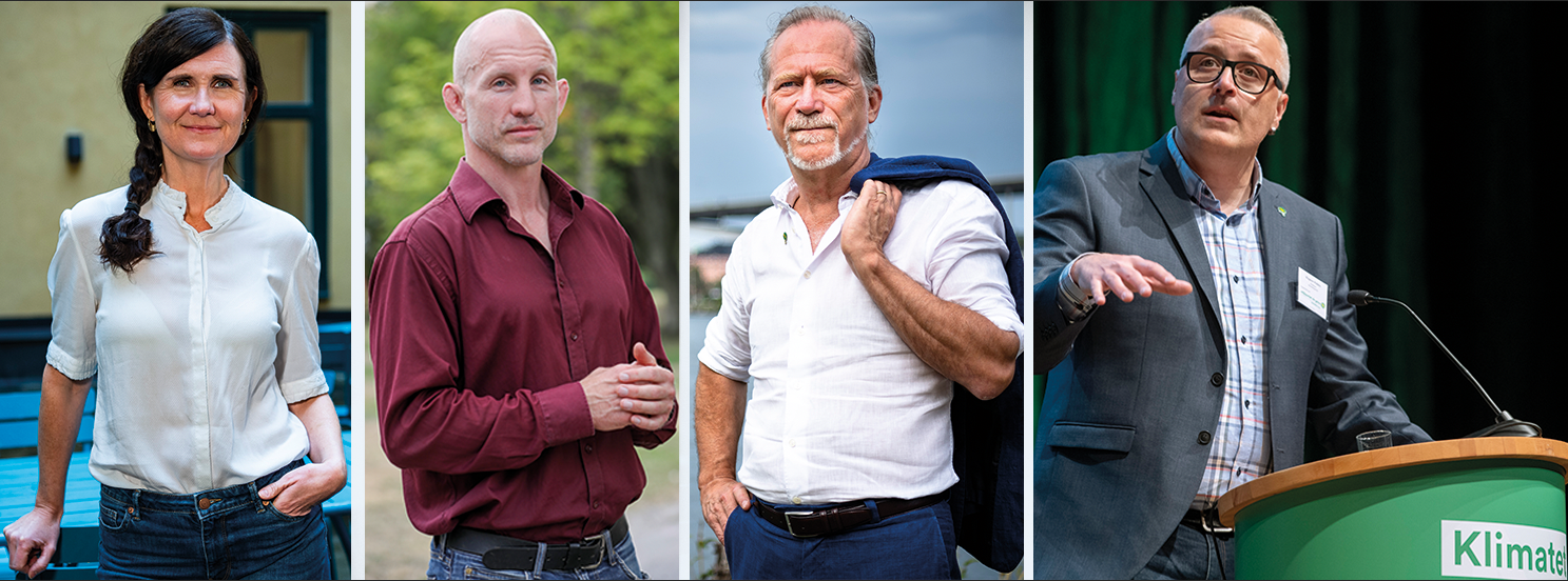 I kamp om makten: Märta Stenevi, Martin Marmgren, Daniel Helldén och Magnus P. Wåhlin.