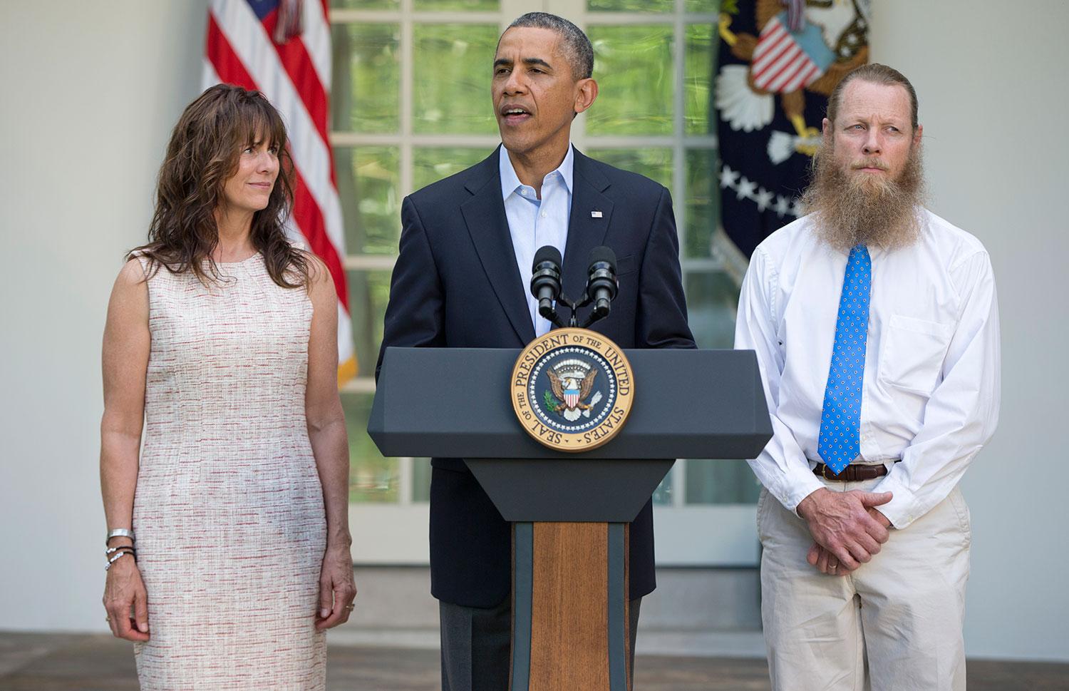 När soldaten Bowe Bergdahl släpptes fri höll president Barack Obama en presskonferens tillsammans med Bergdahls föräldrar.