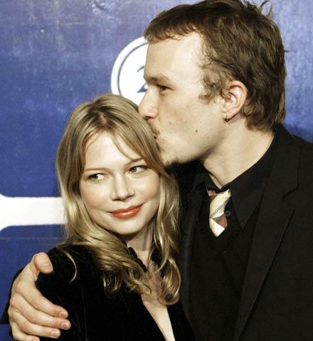 Michelle Williams och Heath Ledger den 30 november 2005.