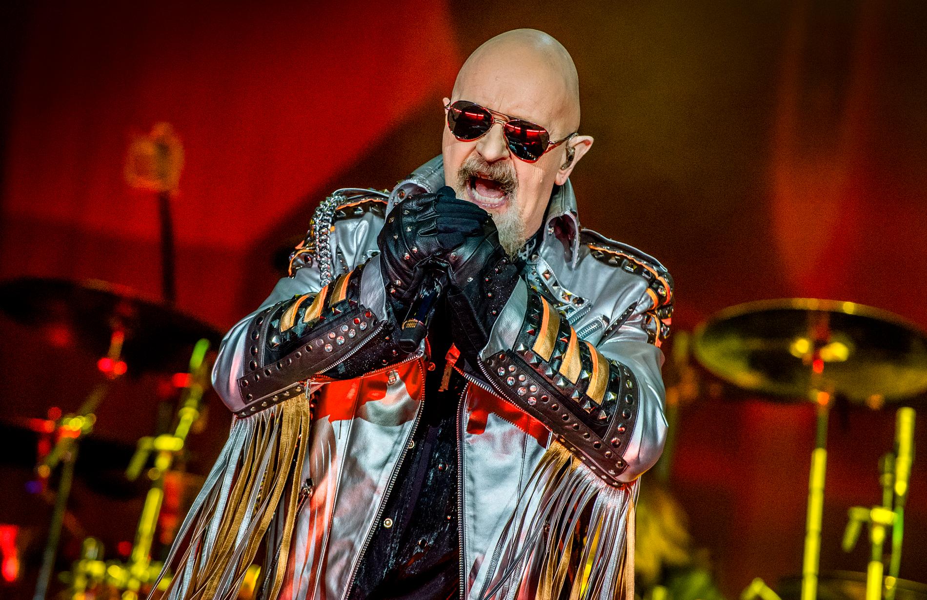 Judas Priests sångare Rob Halford på Sweden Rock 2018. Arkivbild.