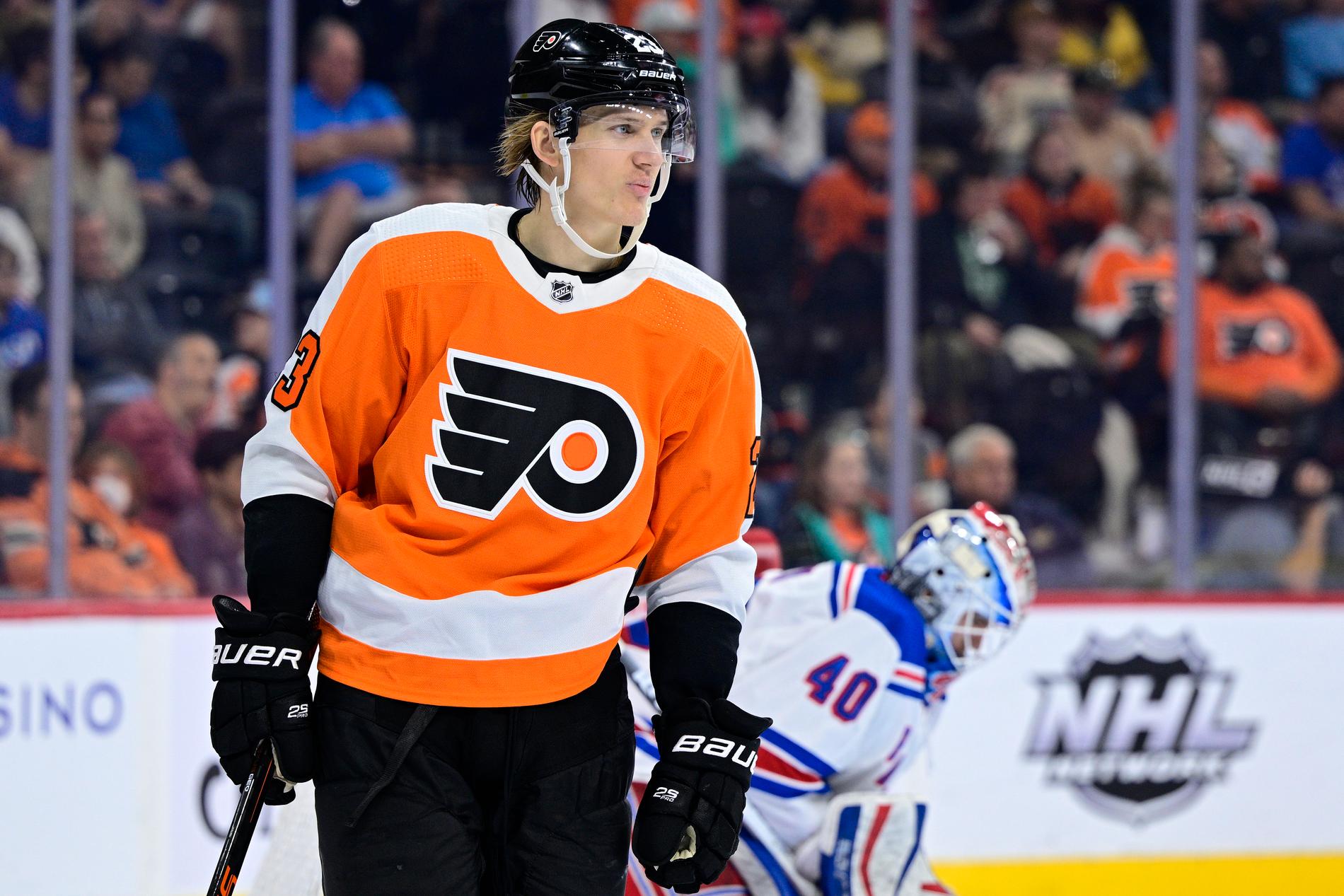 Oskar Lindblom har gjort sitt i Philadelphia Flyers. 