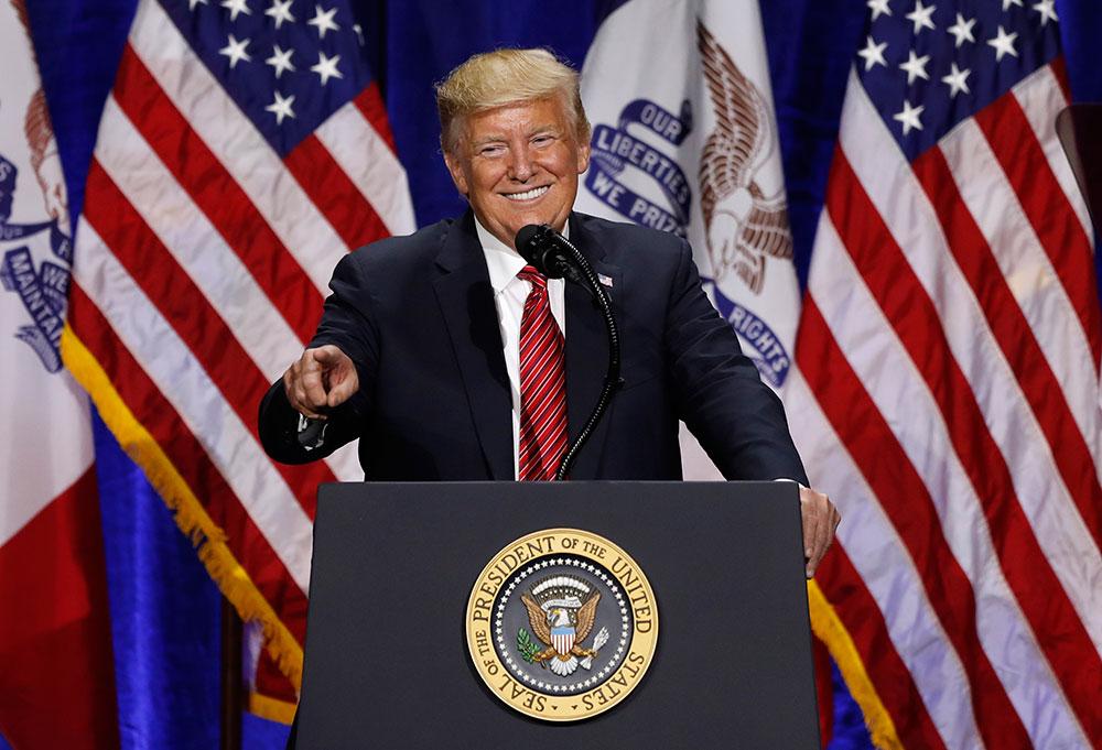 Donald Trump tillbaka i Iowa i juni 2019.