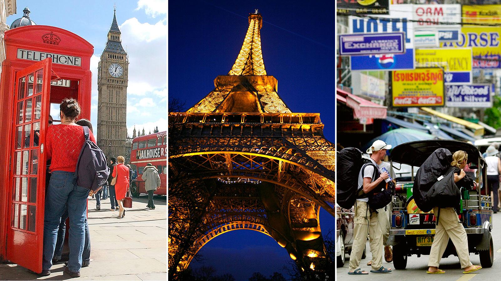 London, Paris och Bangkok toppar listan.