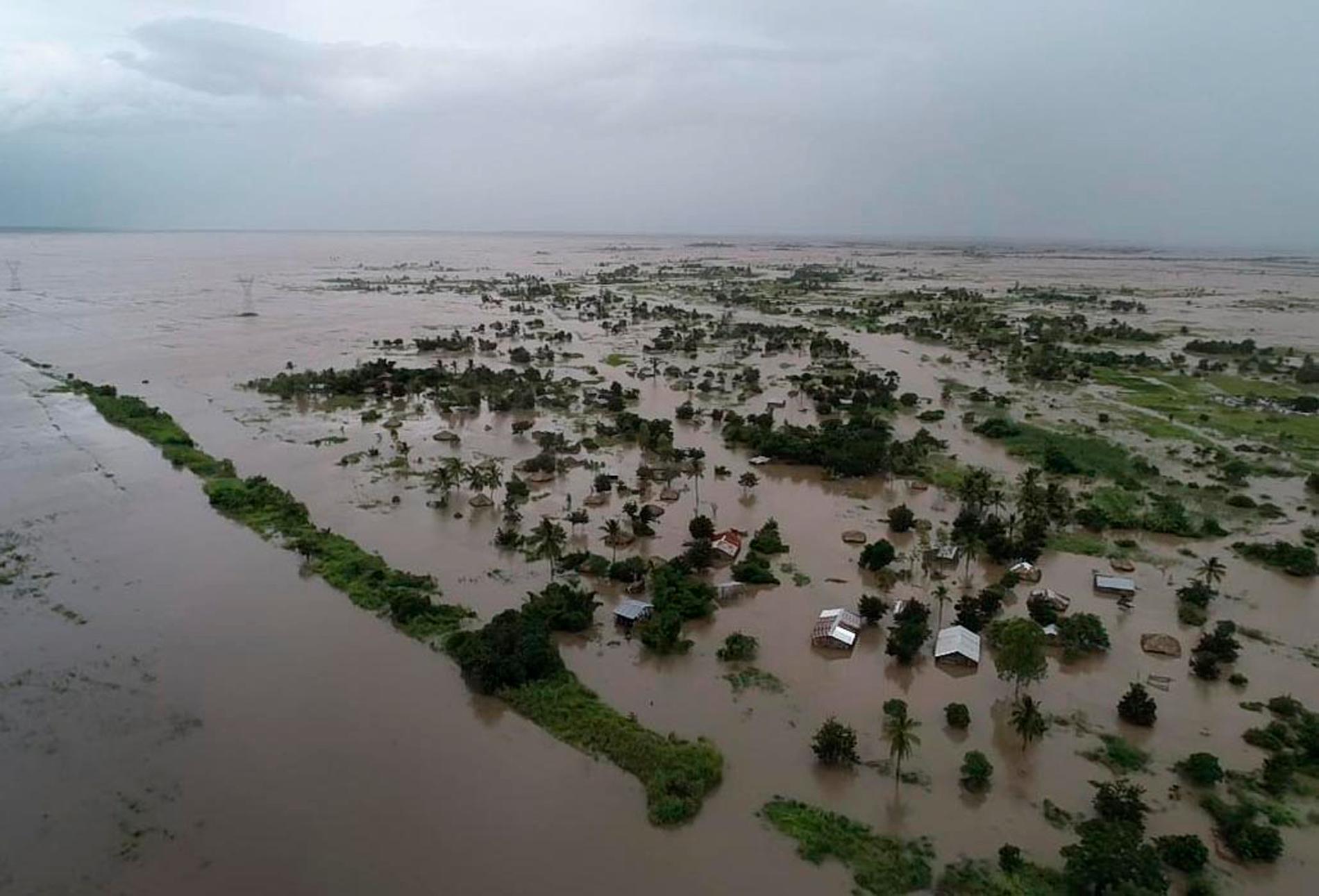 Området Nicoadala i Moçambique är under vatten.