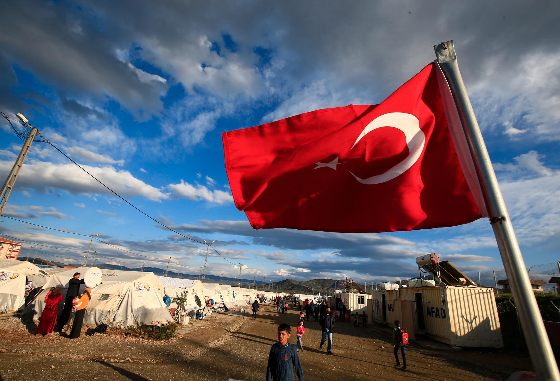 Ett flyktingläger i Islahiye i sydöstra Turkiet. Arkivbild