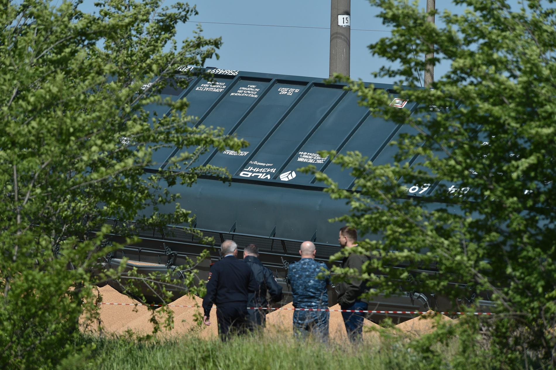 Tåget som spårade ur var lastat med spannmål.