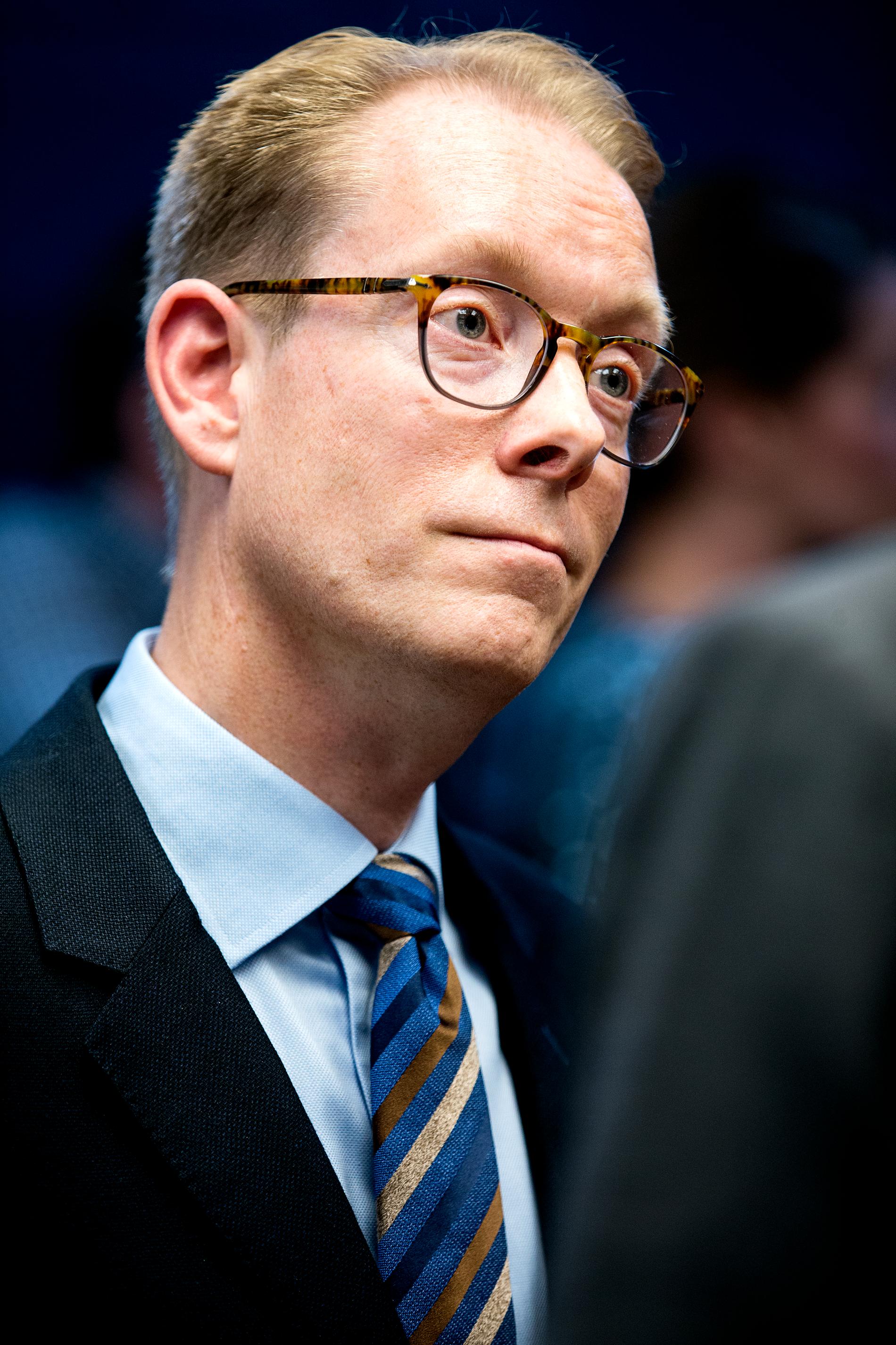 Tobias Billström, Moderaternas gruppledare i riksdagen. 