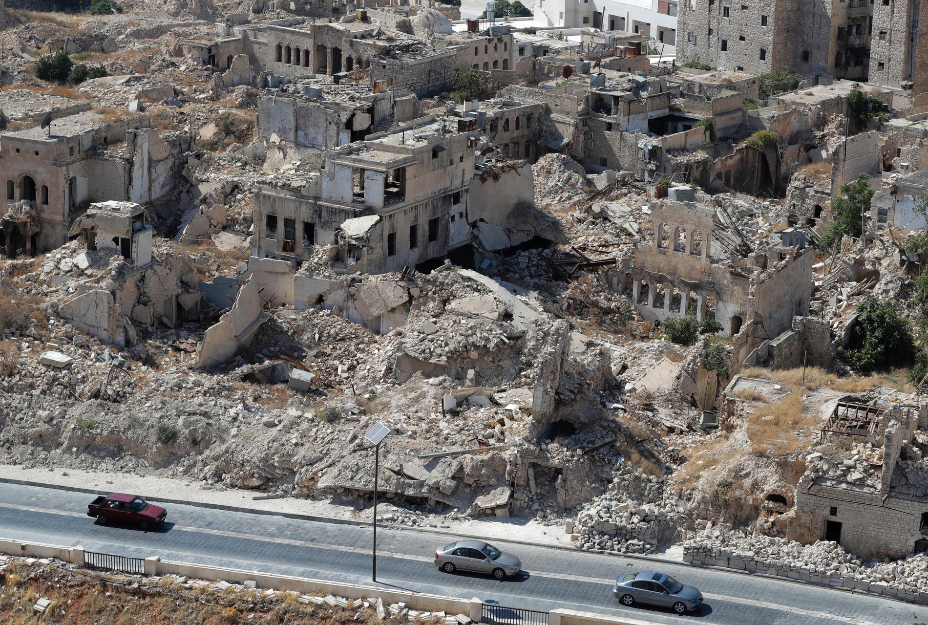 Förstörda byggnader i Aleppo, i en bild tagen i augusti förra året.