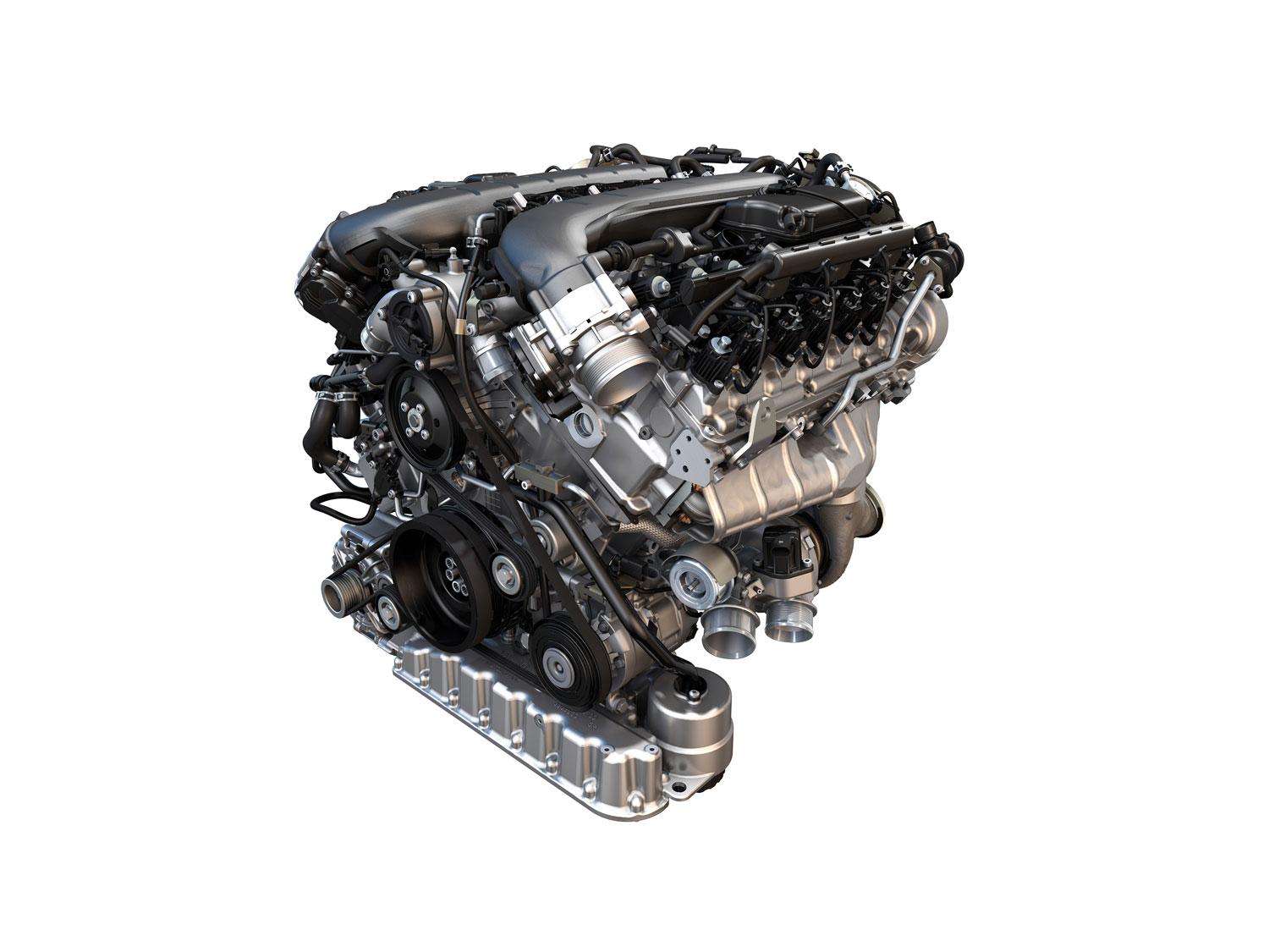 Så här ser nya W12-motorn ut. Blir första versionen som kombinerar turboladdning med direktinsprutning och cylinderavstägning.