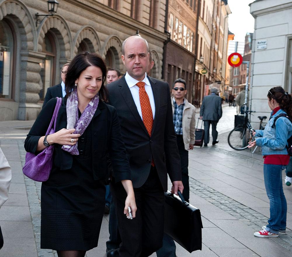Roberta Alenius och Fredrik Reinfeldt. Bilden togs 2009.