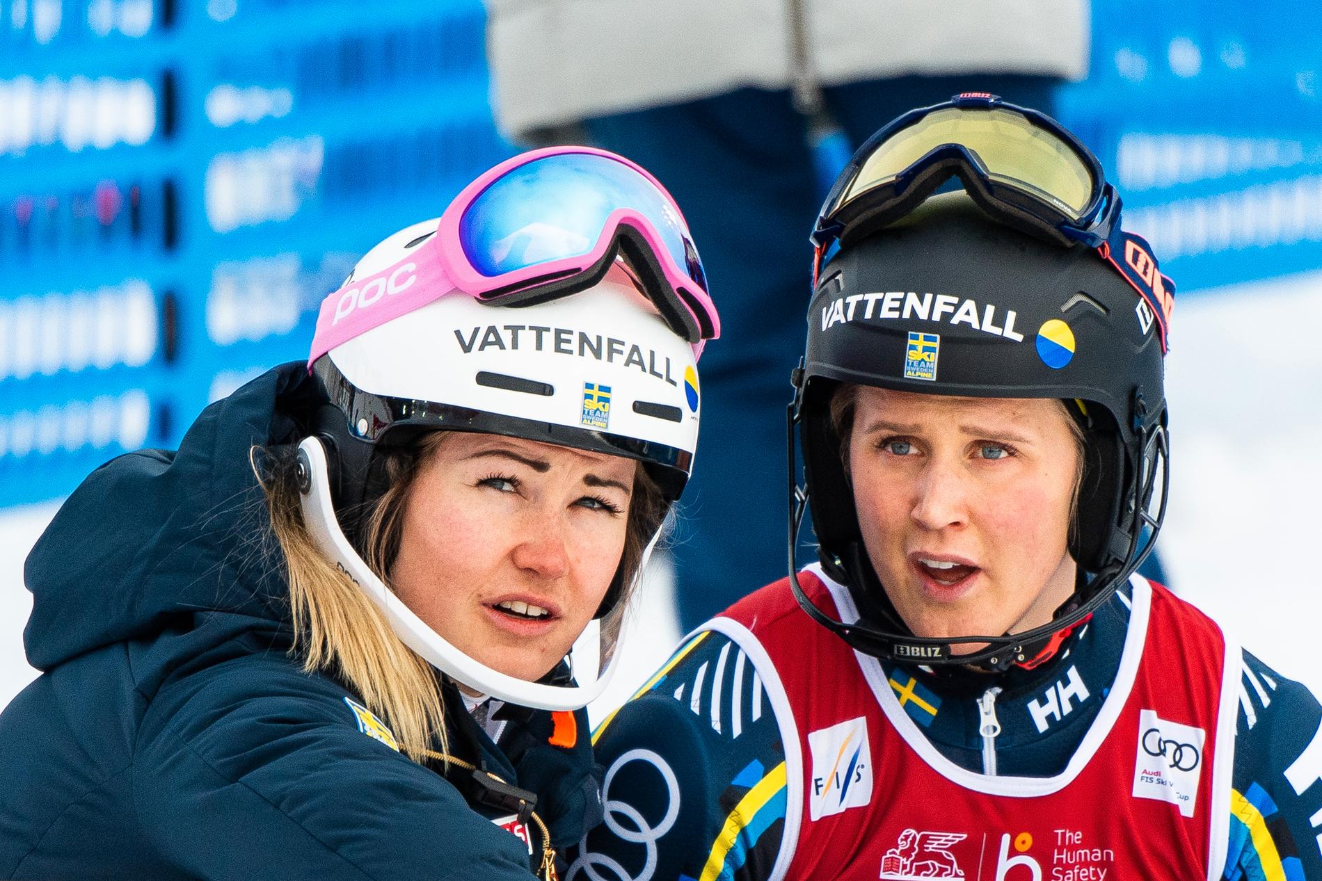 Charlotta Säfvenberg och Emelie Wikström i Åre.