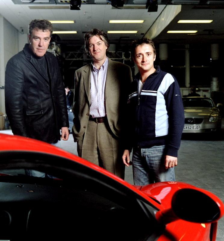 Clarkson med ”Top gear”-kollegorna James May och Richard Hammond.