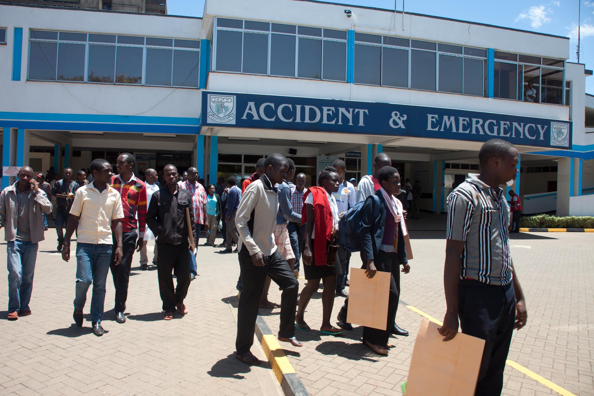 De skadade har förts till sjukhuset Kenyatta National, som syns på bilden. Den är dock tagen vid ett annat tillfälle.