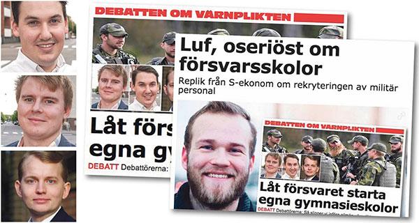 Joar Forssell, Christoffer Karlsson och Marcus Nilsen från Luf skriver slutreplik om försvarsgymnasier.