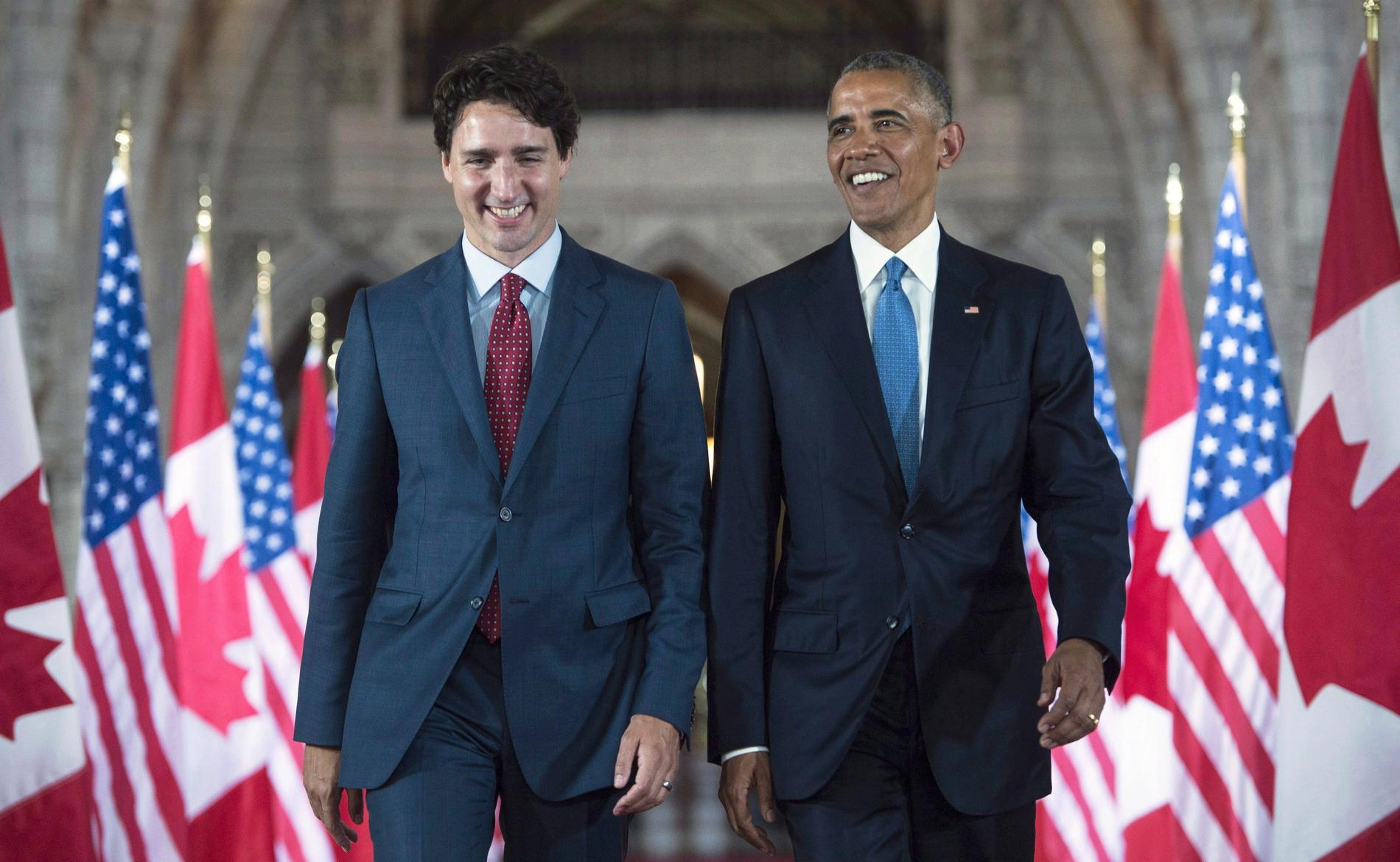 Justin Trudeau och Barack Obama i Ottawa, Kanada, 2016.