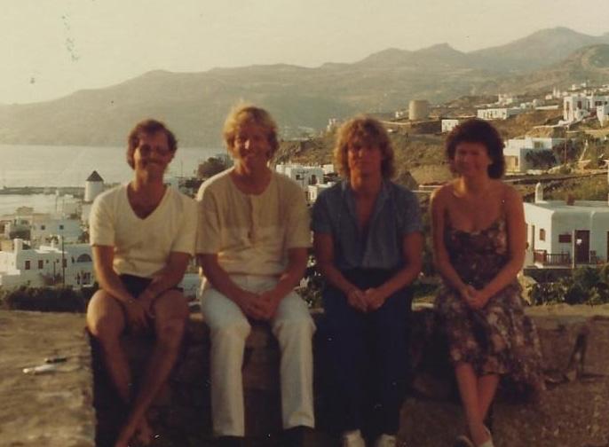 De fyra vännerna, Jim, Ingmar, Bengt och Patti på Grekland 1980.