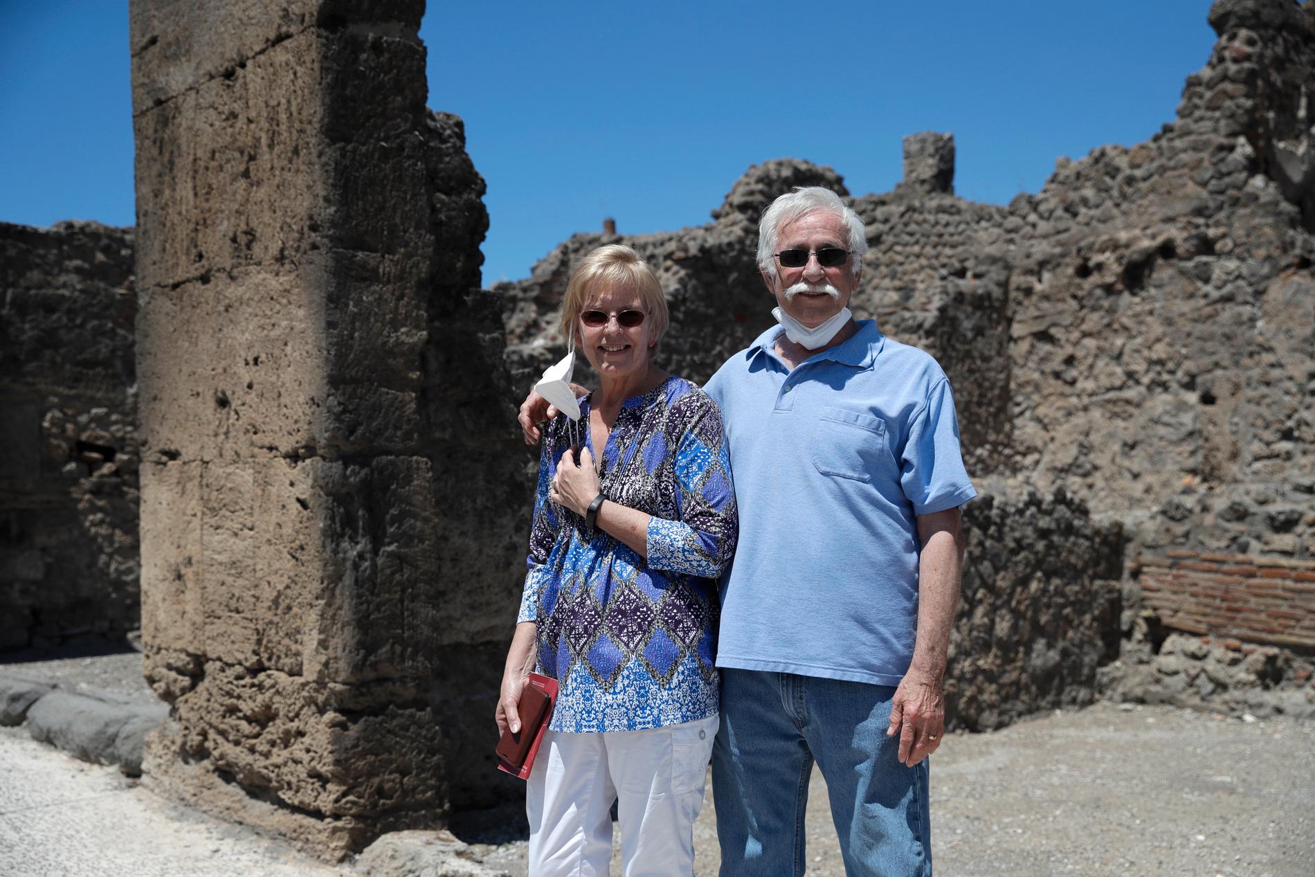 För Colleen och Marvin Hewson från USA skulle besöket i Pompeji vara höjdpunkten på Europaresan. På tisdagen blev det äntligen av.