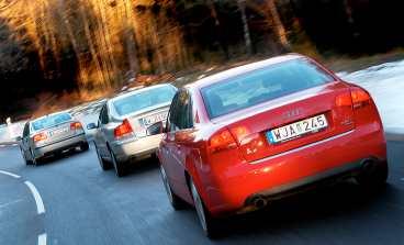 Tre profiler, tre karaktärer. Ingen är bäst på allt. Men här har nya Audi A4, Saab 9-3 och Volvo S60 en sak gemensamt: högre tryck i motorn.