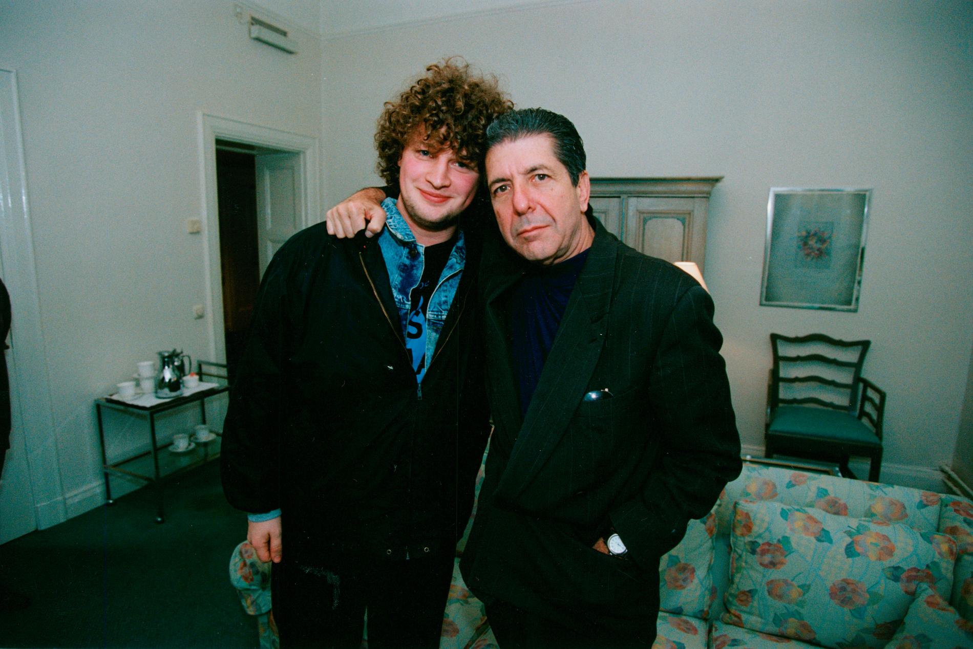 Leonard Cohen och Aftonbladets Per Bjurman 1992.