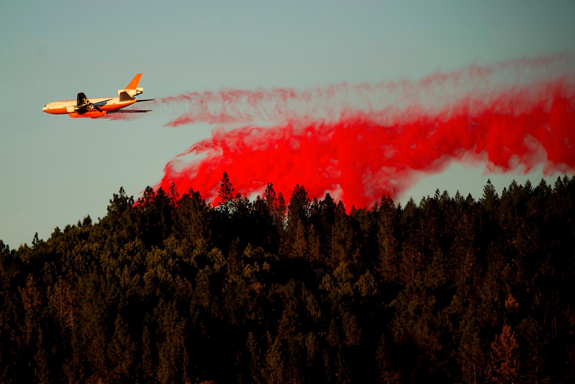 Jättebranden Kincade i norra Kalifornien bekämpas.