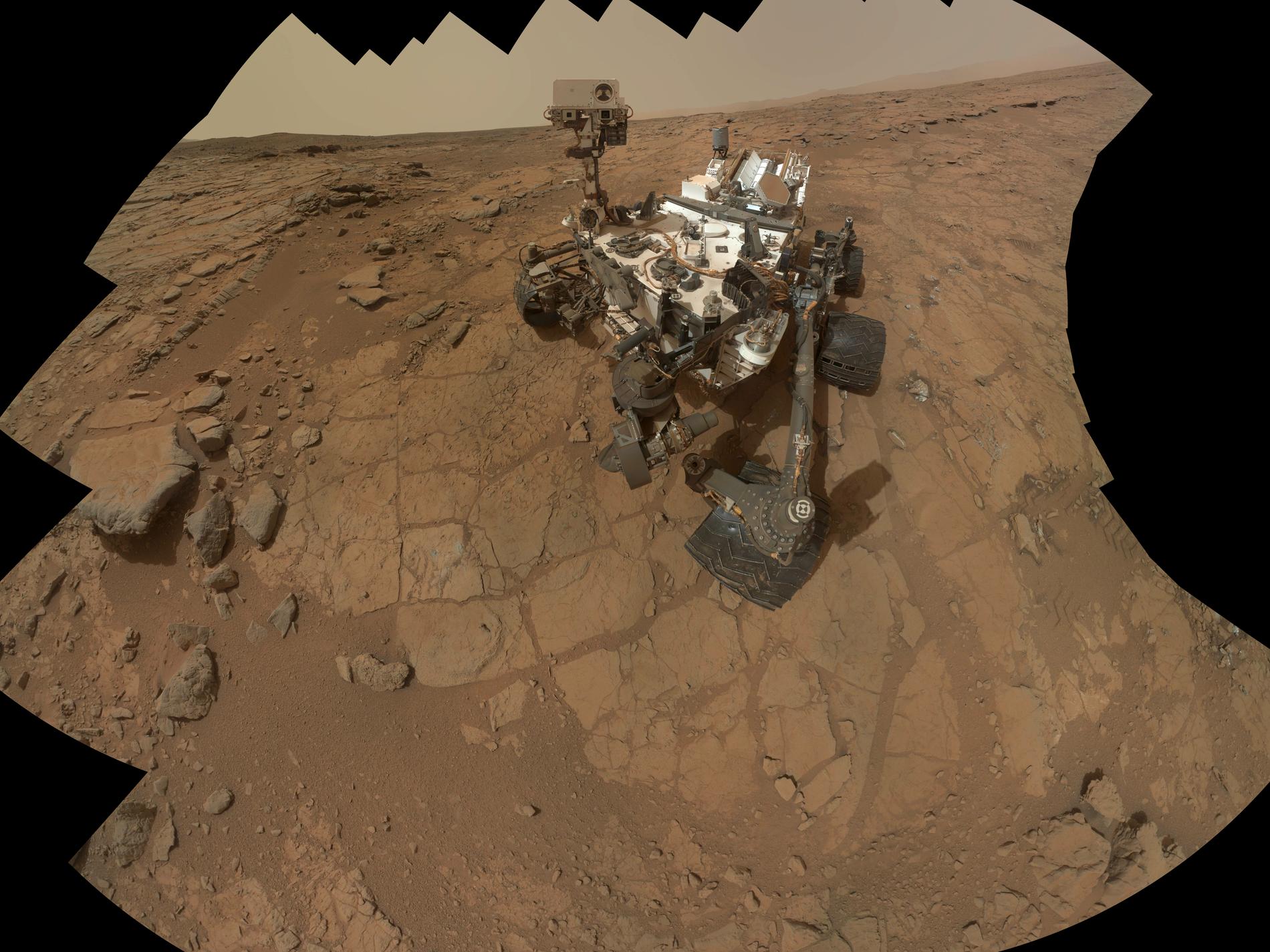 En "selfie" tagen av Curiosity, sonden som USA skickade till Mars 2011. Arkivbild.