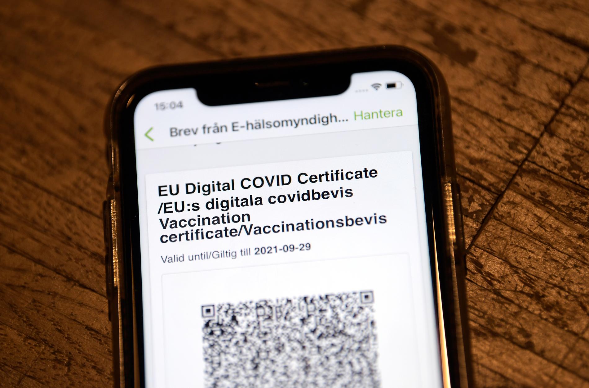 De som saknar svenskt personnummer får vänta på digitalt vaccinationsbevis. Arkivbild.