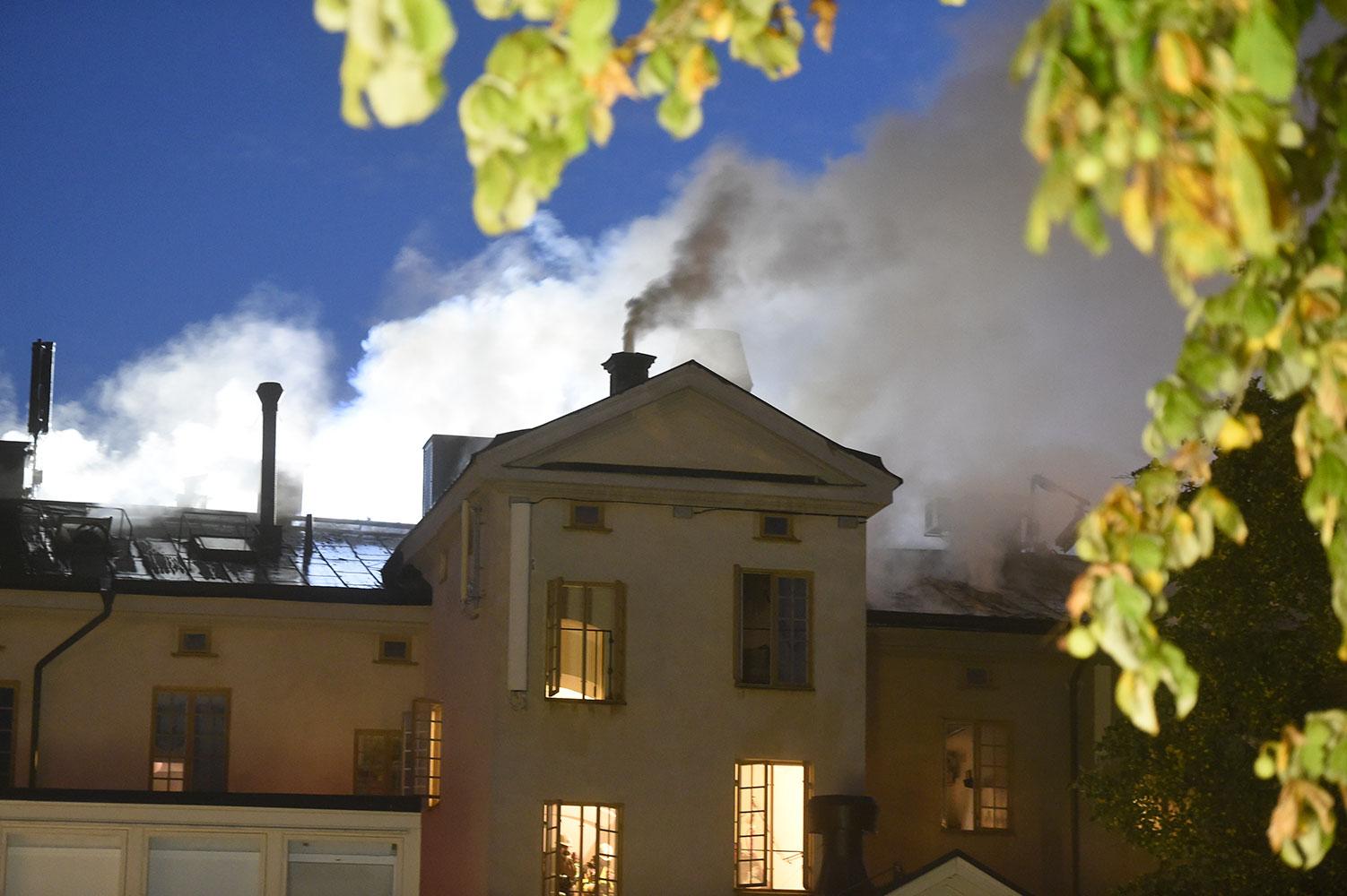 Brand i Kungliga konsthögskolan på Skeppsholmen i Stockholm.
