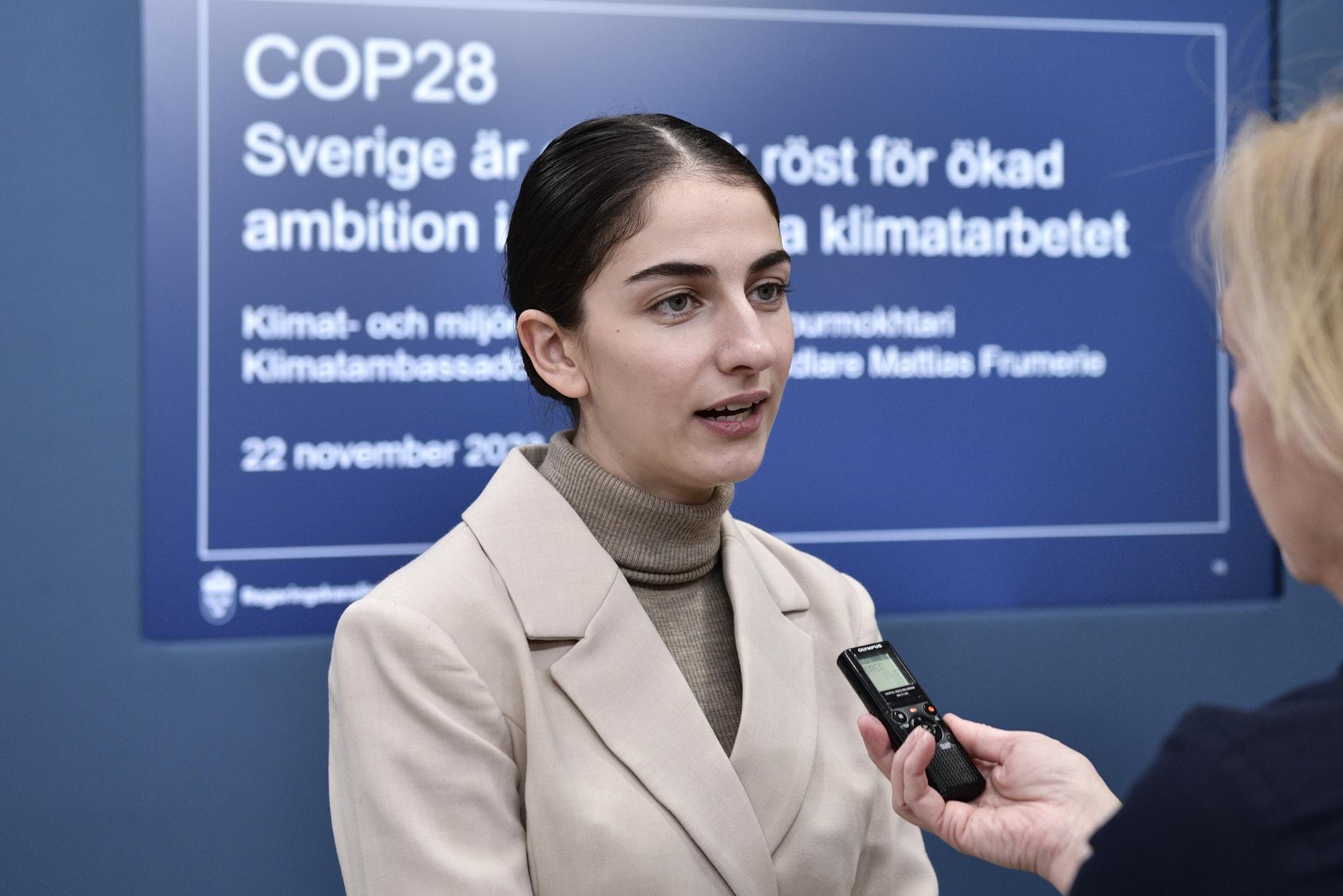 Romina Pourmokhtari, Sveriges klimat- och miljöminister. 
