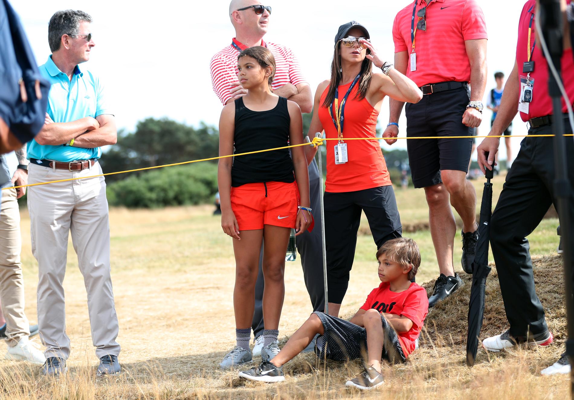 Tiger Woods flickvän Erica Herman med Tigers dotter Sam och son Charlie.