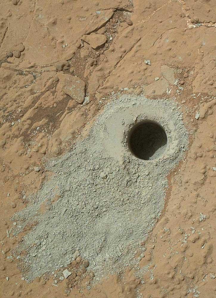 Fynd i borrpulver Här hittade Marsbilen organiska molekyler