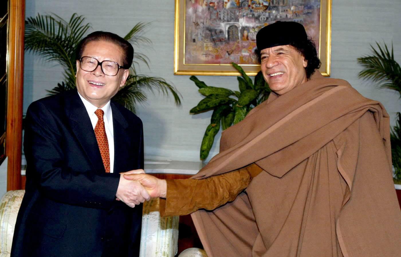 2002 besökte Kinas president Jiang Zemin Gaddafi i Tripoli.